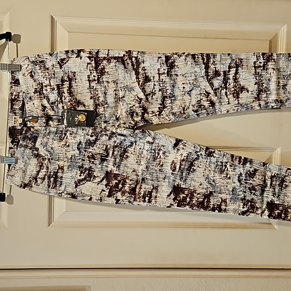 Uniq Abstract‎ Pattern Cotton Pants Skinny Leg,Small, NWT